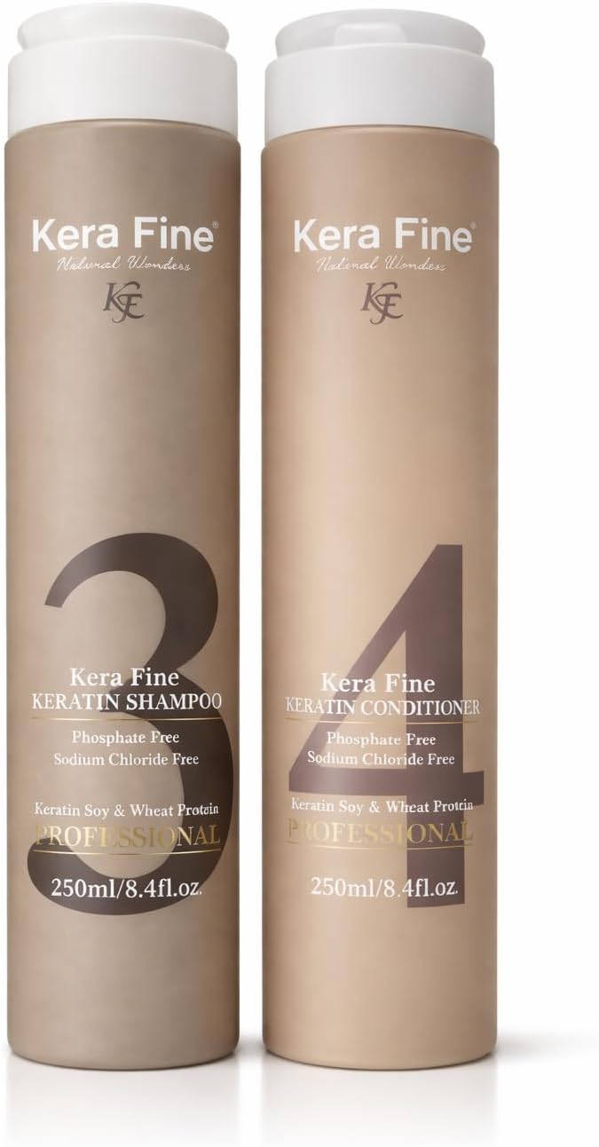 KERA FINE SHAMPOO & CONDITIONER COMBO PACK | 250ML+250ML | SULFATE FREE| PARA...