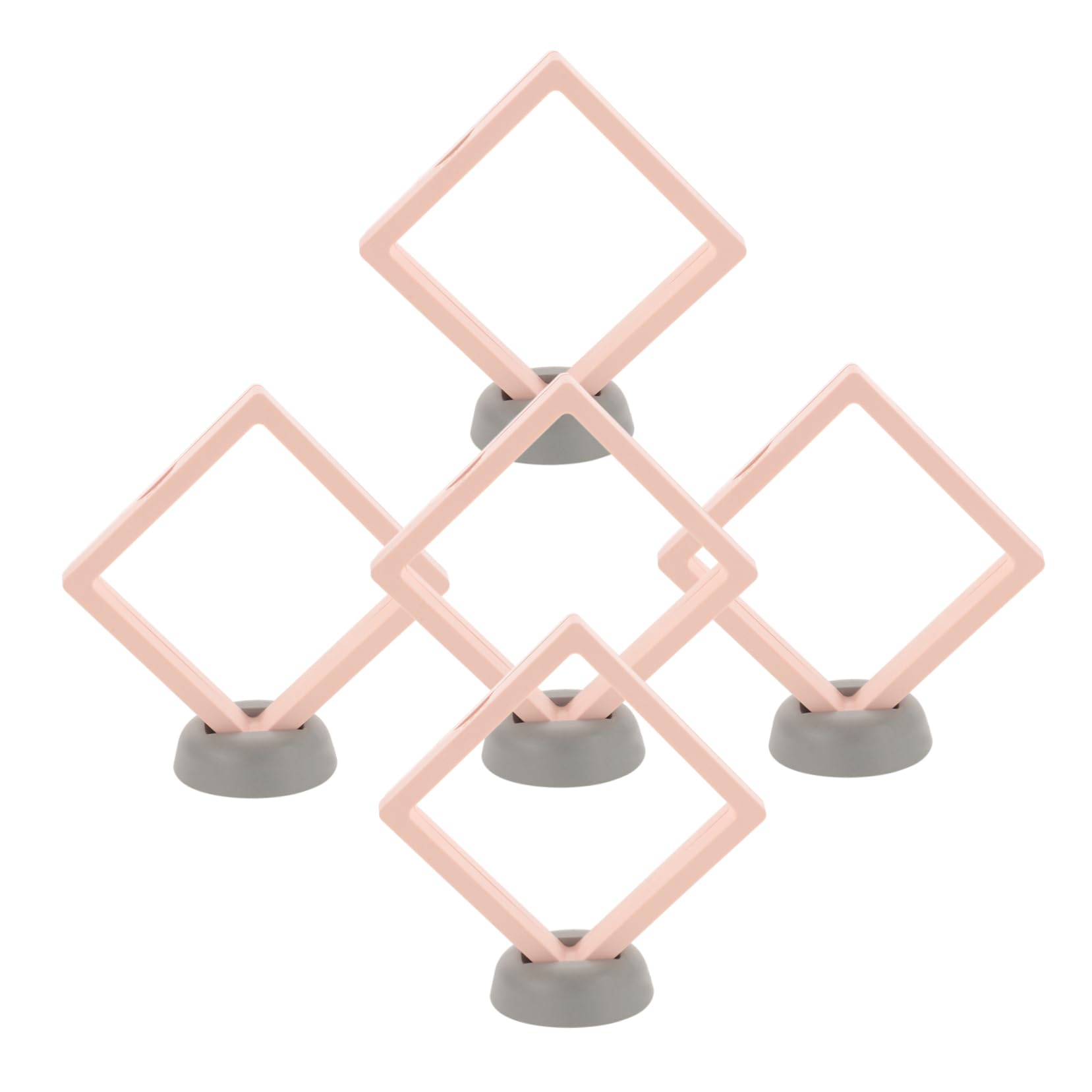 PRETYZOOM 5 Sets Jewelry Display Case Plastic Floating Display Case Floating Display Holder for Ring Pink Display