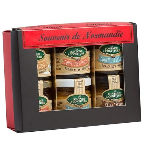 Coffret de 6 confitures de La Fontaine à Confiture - 6 pots de tartinables de 40g aux parfums différents - Produits-Normandie