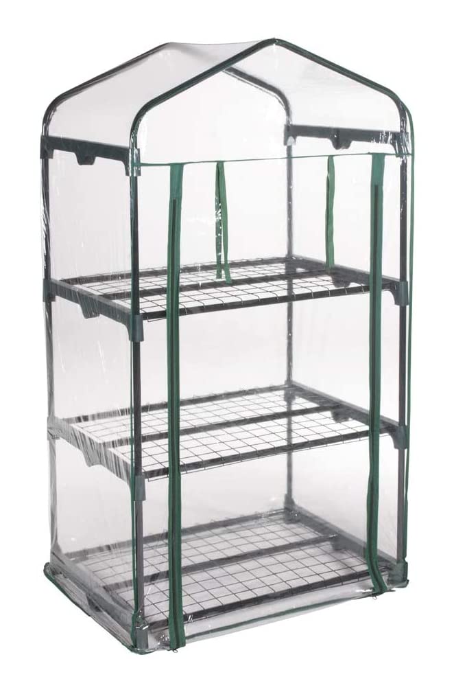 Serra da Giardino e Balconi con copertura in PVC impermeabile per Orti, Piante e fiori (3 Ripiani - 69x49x125H cm)