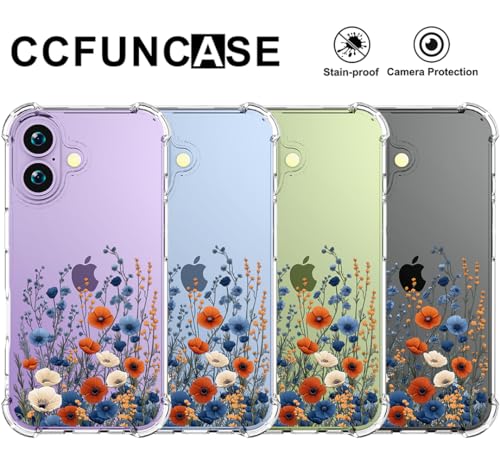 Funda iPhone 17 fleurs bleues : idée cadeau idéale et coque mignonne - 3