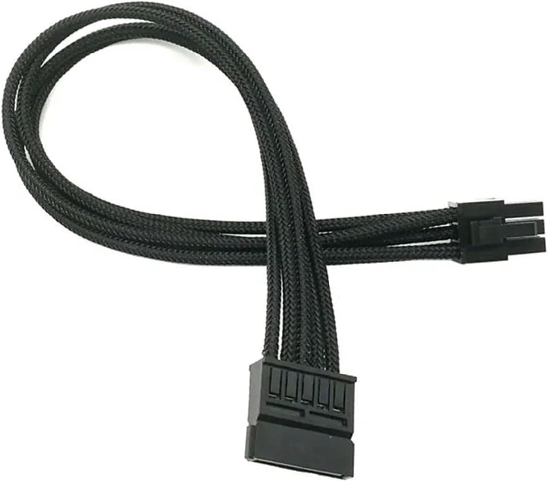 Sleeved 6Pin to SATA Modular Power Cable 18AWG for Type 4(60cm,Blue,Red)