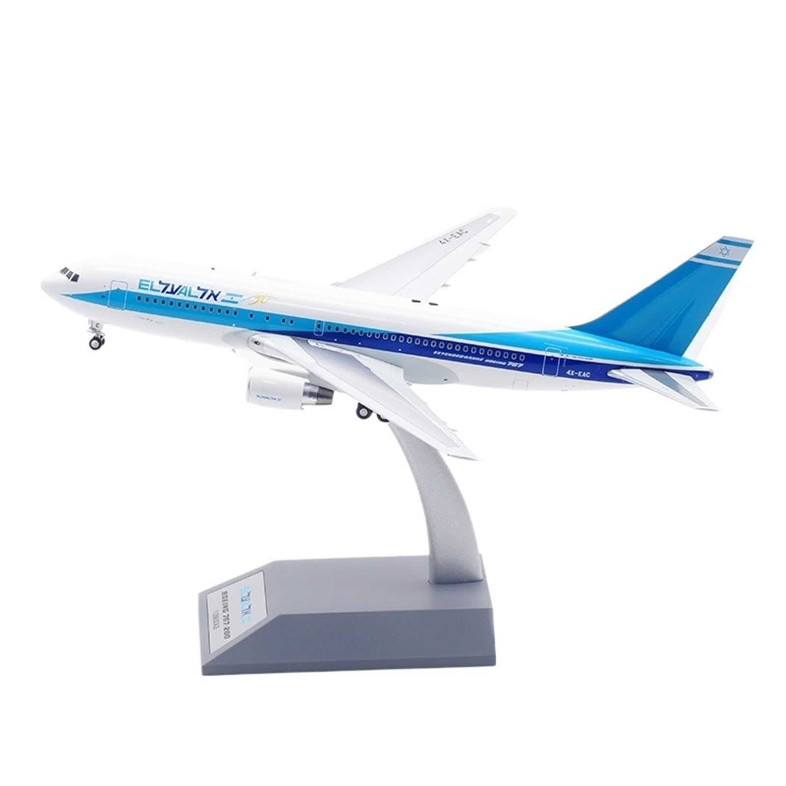 Repliki modeli samolotów dla El Al dla Boeinga 767-200 4X-EAC Odlewany model samolotu w skali 1:200 – 24 cm Gotowa replika samolotu Miniaturowy model samolotu