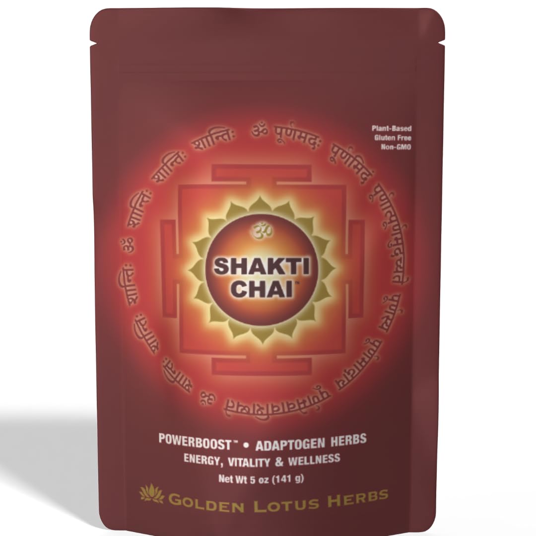 Shakti Chai Herbal Chai Tea – Maca & Superfood Blend | Energizing Spiced Chai Drink with Coconut Sugar, Cacao & Yerba Mate 5oz Pack