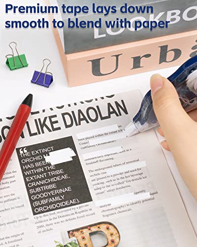 Correction Tape, Pack Of 8, Cover The Error With White Tape, Applicator For Instant Corrections, Tape Eraser For Note Taking, Office Supplies, School Supplies, 1/5 Inch X 32.8 Ft (5Mmx10M) #TOP3