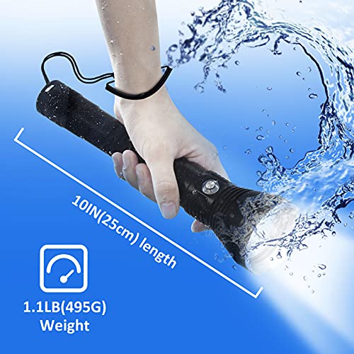 LED Scuba Diving Flashlight 5000 Lumen XHP70 Super Bright Underwater Dive Torch Military Light IPX6 Waterproof P70 Submarine Flashlights