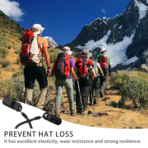 4 PCS Hut Clip, Schwarze Kappe Halter, Retainer Clip, Hutband Schnurhalter Cap Keeper, Halteklammer Outdoor Seil, Für Angeln Segeln Bootfahren