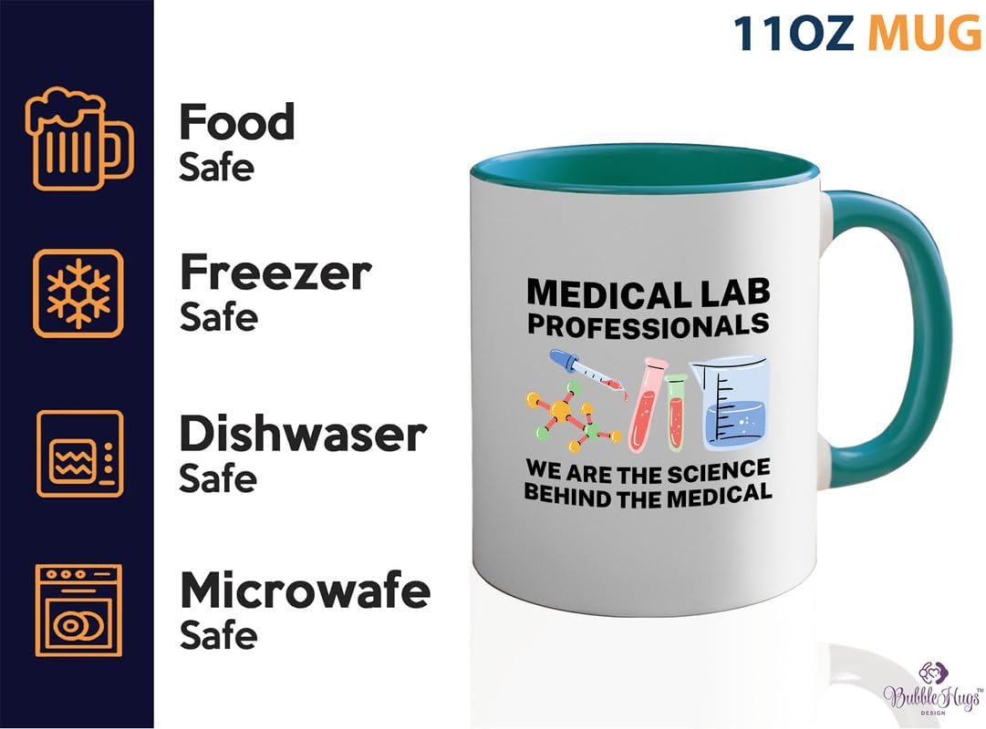 Med Laboratory Professionals 2Tone Mug 11oz Green -Med Laboratory Professionals A - Doctor Pharmacist Nurse Pediatrician Lab Scientist Lab Assistant Biologist Microbiology