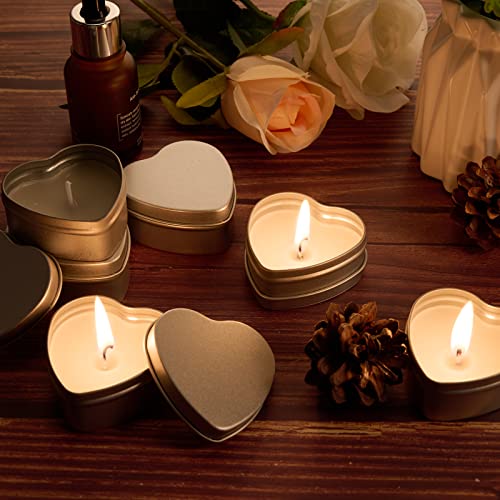 Treela 30 Sets Heart Shaped Unscented Tea Lights Candles Set Include Small Smokeless Tealight Candles Bulk Thank You Tags And 4 X 4.7 Inch White Organza Gift Bags For Wedding Party Favors Decorations #TOP4