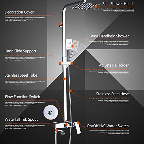 Ensemble de robinets de douche de salle de bain complet avec mitigeur monocommande