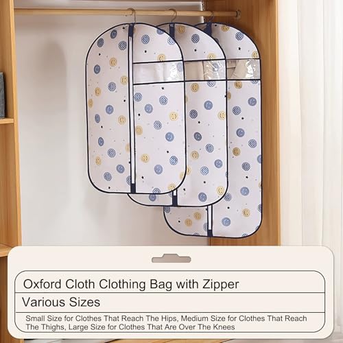 Garment Bags for Storage Enclosed Clothes Cover for Hanging, Oxford Cloth Is Waterproof and Dustproof Clothing Rack with Cover(60x90cm/24x35in)3