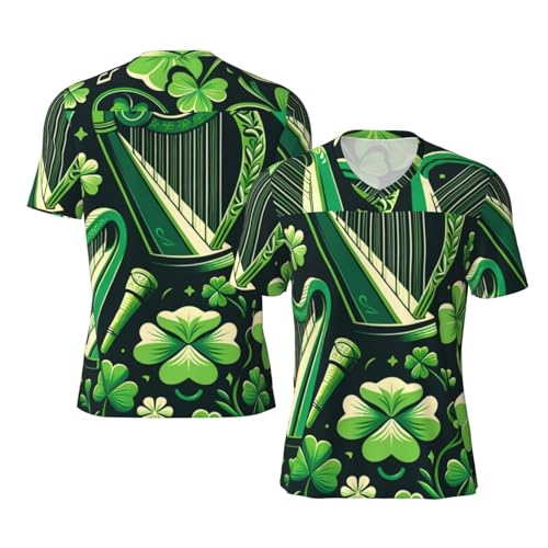 Stylish Athletic Sports Jersey Irish-Harps-Shamrocks Men's Rugby Jersey X-Large