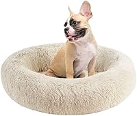 Vista 21 de Friends Forever Serena Donut - Cama ortopédica de espuma viscoelástica para perro, sofá ovalado de piel sintética suave para gato de interior, felpa