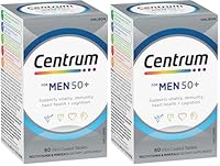 Centrum For Men 50+, Multivitamin with Vitamins & Minerals to Support Vitality, Immunity, Heart Health & Mental Performance, 60 Tablets (Pack of 2)