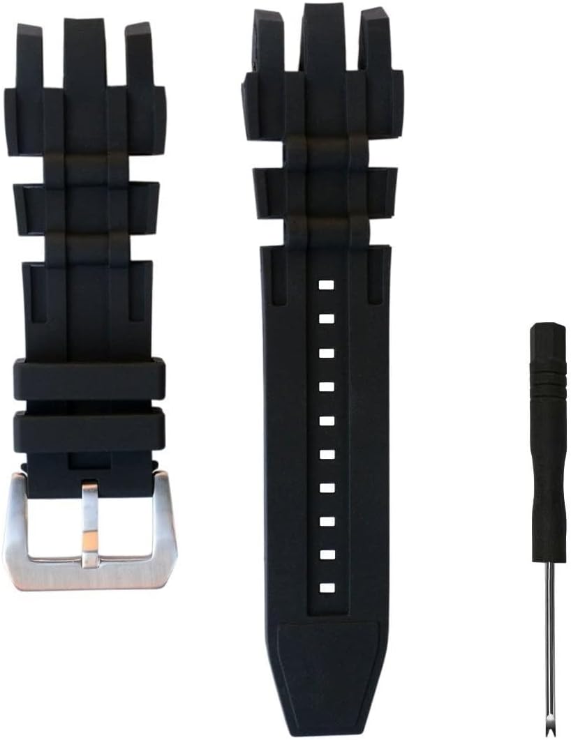 for Invicta Subaqua Reserve Watch Replacement Rubber Silicone Band/Strap - Black Invicta Watch Strap