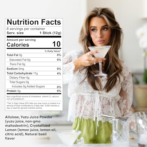 Image of SAYSO x Maggie Awbrey Yuzu Basil Cocktail Sticks | Craft Cocktail or Mocktail in 1 Min, Just Add Water + Spirits (0g Sugar, 10 Calories, Vegan, Gluten-Free, Kosher, Non-GMO), 8 Single-Serve Mixers