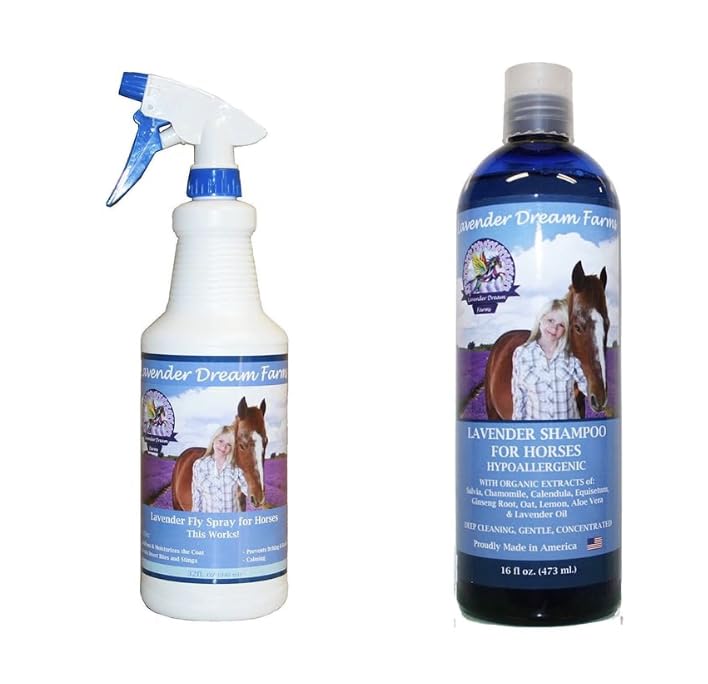 Natural Lavender Fly Spray for Horses + Lavender Shampoo for Horses