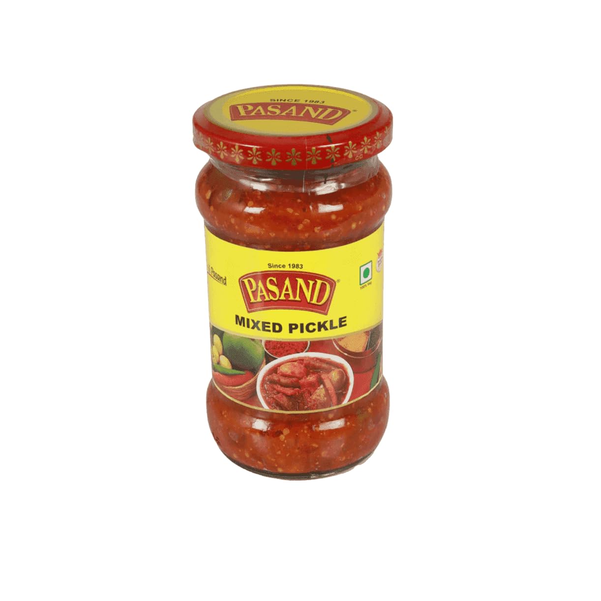 PASAND Mixed Pickle 300g | Hot & Spicy Mixed Vegetable Achar | Raw Mango, Lemon, Carrot, Green Chilli & Ginger Pickle | Traditional Homemade Style Indian Pickle | Glass jar 3
