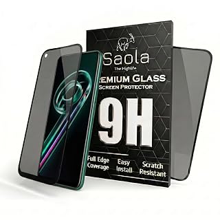 Saola Ultra Privacy Tempered Glass For Realme 9 Pro Smartphone(Pack Of 1)With Free Installation Kit.(In-Screen Fingerprint Lock Will Not Work With The Privacy Guard Because Of It's Spy Coating)-6.6In