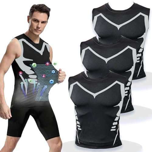 Evolv V Boost Men Shirt Ionic Slashes Shaping Sleeveless Compression Tank Top Men Slimming Shapewear Undershirt