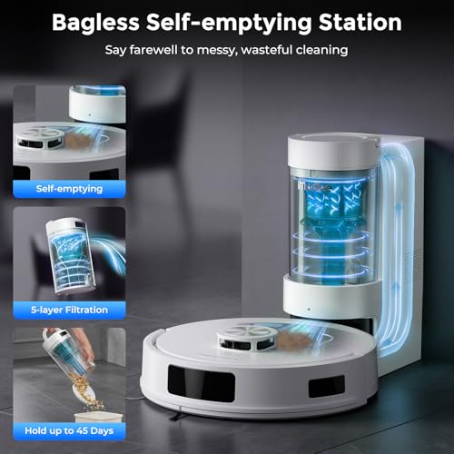 Robot Vacuum and Mop Combo with Self-Empty Base