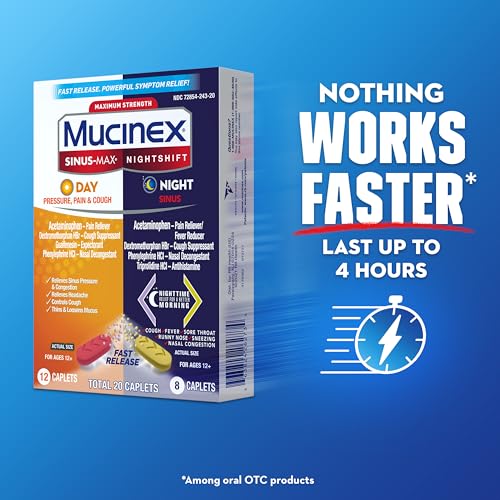 Mucinex Pressure, Pain & Cough & Nightshift® Sinus Caplets 20ct - Thumbnail 6
