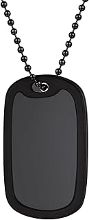 عقد من الياف الكربون والستانلس ستيل بنمط الهيب هوب بدلاية بتصميم بطاقة عسكرية ورصاصة وكتاب، مطلي بذهب عيار 18 ومناسب للبالغين من الجنسين لتعليق الهوية مع صندوق هدايا من ريتش ستيل, معدن