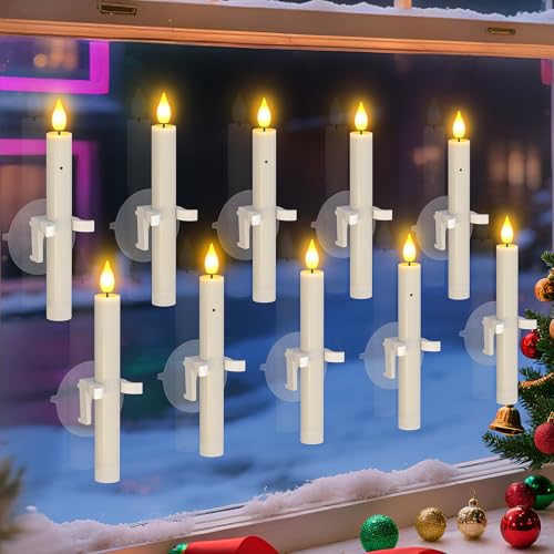 PChero 10 PCS Window Candles with Dusk to Dawn Sensor, 7.2