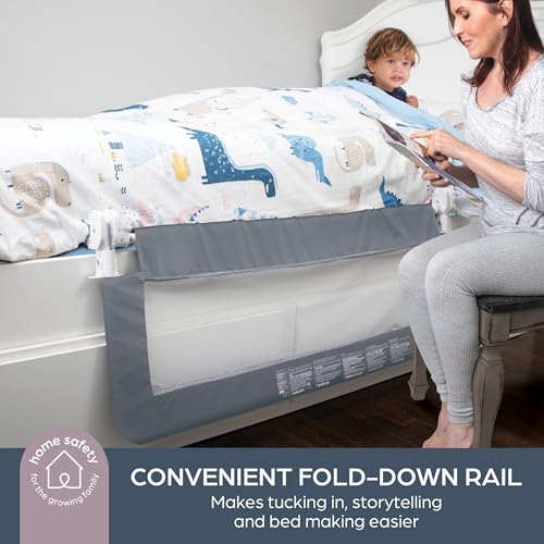 Miniatura 4 de Dreambaby Prague - Barrera De Seguridad Plegable Y Portátil Para Niños Pequeños, Se Adapta A Colchones De Tamaño Individual A King Con Bases De Cama Planas, 110 Cm De Ancho X 45,5 Cm De Alto, Color