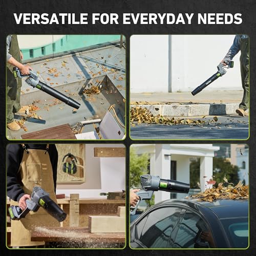 Taskstar Leaf Blower for Lawn Women: 550CFM Battery Electric Cordless Small Blower with Swivel Head Total 8.0 Ah Battery & Charger - Mini-Leaf for Decker Car Patio Yard image 7