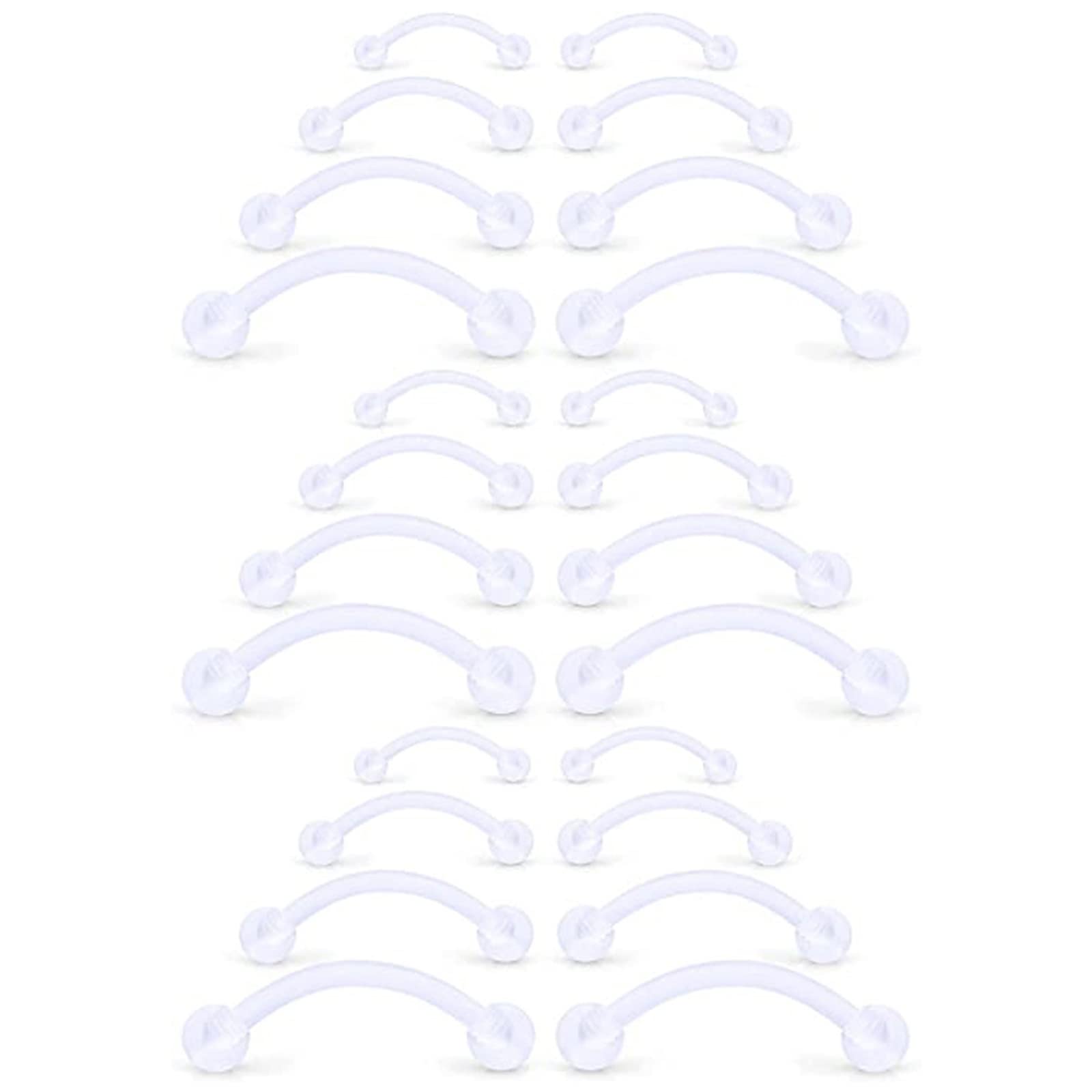 104 Stück Nasenpiercing Acryl 16G Nasenring Nasenstecker Gerade Stab und C Form Piercing Septum Knorpel Tragus Helix Ohrringe Transparent