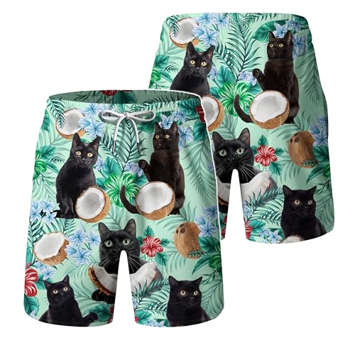 Men's Retro 80s 90s Christmas Hawaiian Shorts Funny Xmas Summer Swim Trunks for Men Beachwear 43