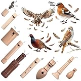 Shappy 9 Pcs Wooden Bird Call Set Handmade Bird Call Gifts for Birdwatchers, Nature Lovers, Outdoor Exploration Activities Camping Trips Realistic Sounding Whistle