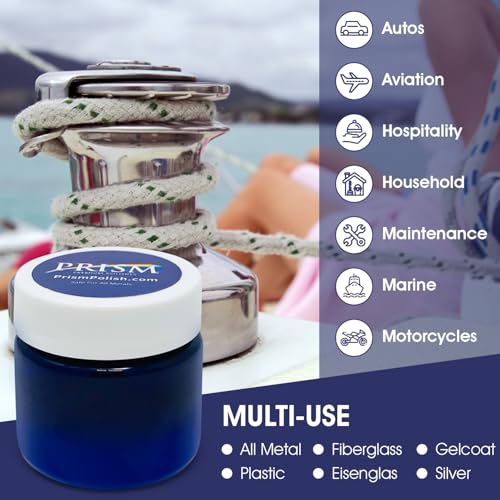 Prism Polish Metal Polish - 1 Ounce: Achieve a Brilliant Shine on Aluminum, Chrome, Stainless Steel, Brass, Silver, Nickel, Gold, Silver and More. Safe for Boat, Car, Motorcycle, Home and Business.