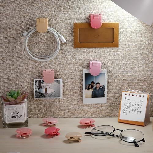 Image of Feifeiya 15 Pcs Cubicle Clips for Fabric Panels,Pink | Office Partition Wall Clips, 40-sheet Capacity for Notes Photos Memos, Metal Spring, Fits Cubicle Fabric Accessories