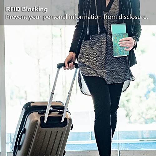 Fintie Passport Holder Cover Case, Premium Vegan Leather Rfid Blocking Travel Wallet With Snap Closure, Shades Of Blue #TOP4