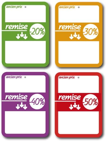 Affichesstore - Rouleau De 500 Étiquettes Autocollantes -20% - 35x35mm Brillant Rouge/Blanc - Pour Soldes & Promos