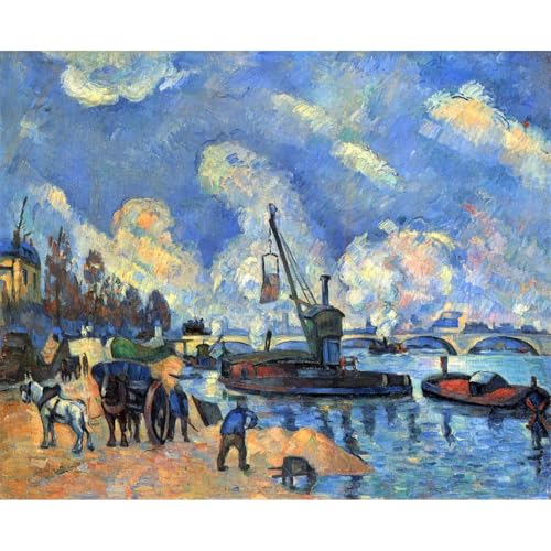 La Seine à Bercy Cézanne grande décoration murale pour salon chic