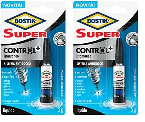 Bostik Super Control Colla Istantanea con Sistema Antigoccia Trasparente, 5 g (Confezione da 2)