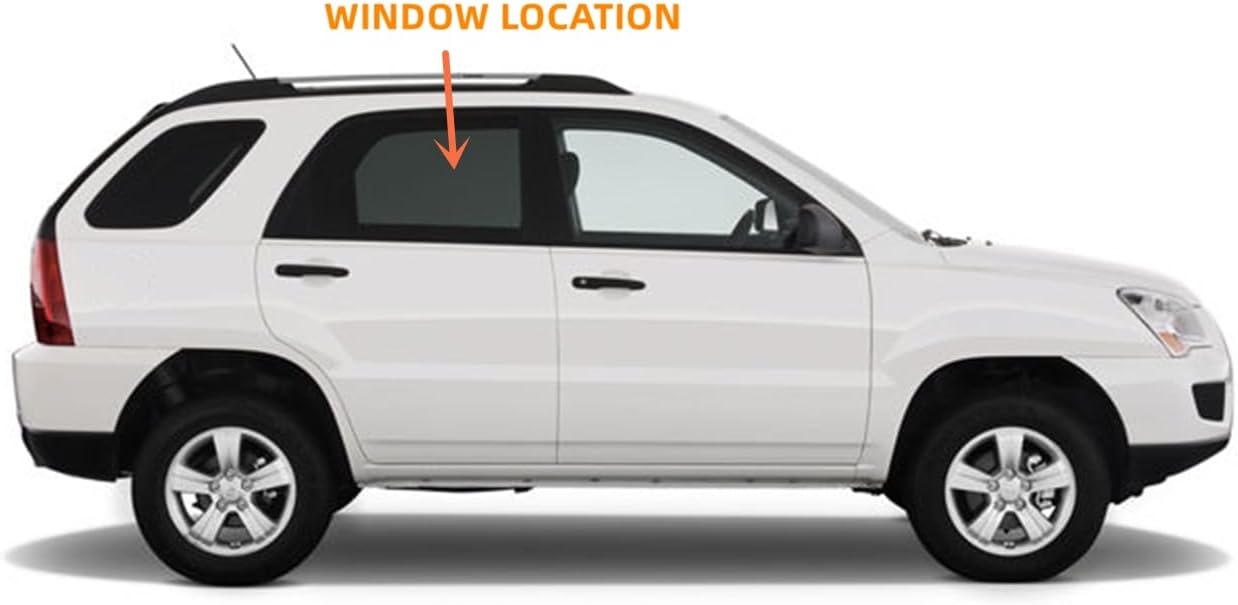 Passenger/Right Side Rear Door Window Glass Replacement For Kia Sportage 2005-2010