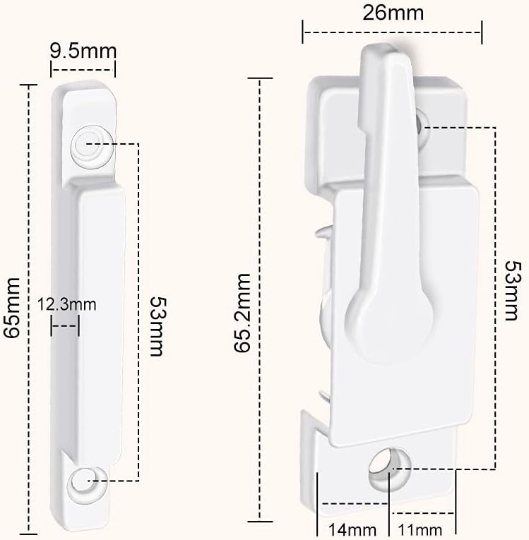 Sliding Window Sash Locks White ZUONAI 2 Pack Cam Sash Locks for Double Hung Window Latch Lock Security Vinyl Window Sash Lock and Keeper Replacement for Vertical and Horizontal Sliding Windows - - 