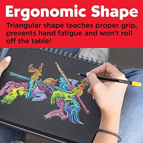 Faber-Castell Black Edition Colored Pencils - 36 Count, Black Wood And Super Soft Core Lead, Coloring Pencils For Kids, Teens, Adult Coloring Books, Art Colored Pencils #TOP3