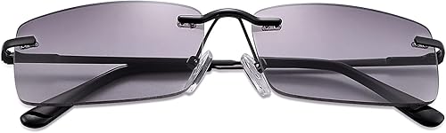 MIRYEA Lentes de lectura completos sin montura con protección UV, bisagra de resorte, lentes de sol anti luz azul para hombres y mujeres, no