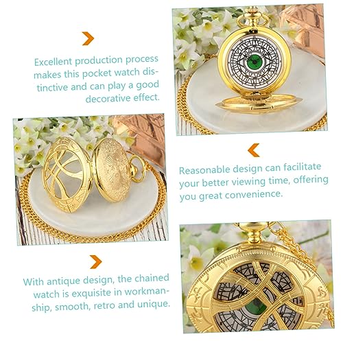 PACKOVE relógio de bolso medalhão de assistir casos para homens bronze light levinho relógios de bol