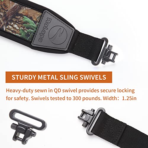 Rolapa 2 Point Rifle Shotgun Sling With Swivels, Anti-Slip Neoprene Padded Gun Strap For Hunting Shooting Crossbow, Adjustable Length #TOP3