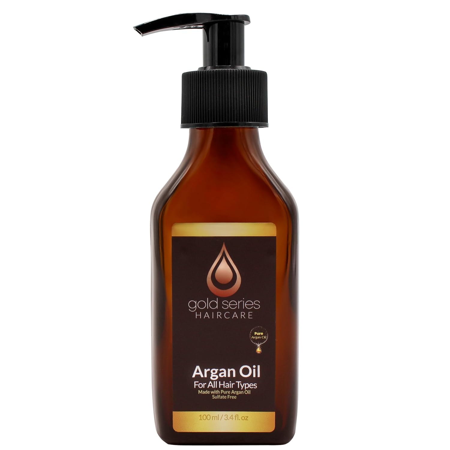 Moroccan Gold Argan Oil – Made with Organic Pure Argan Oil of Morocco Enriched with Keratin – Revitalizing Hair Oil 3.4oz