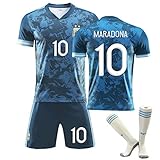 ⚽️ 【Legendäres Fußballtrikot】 - Diego Maradona Argentinien Nationalmannschaft Fan Trikot für Fans von Maradona und der Argentinischen Fußballnationalmannschaft.