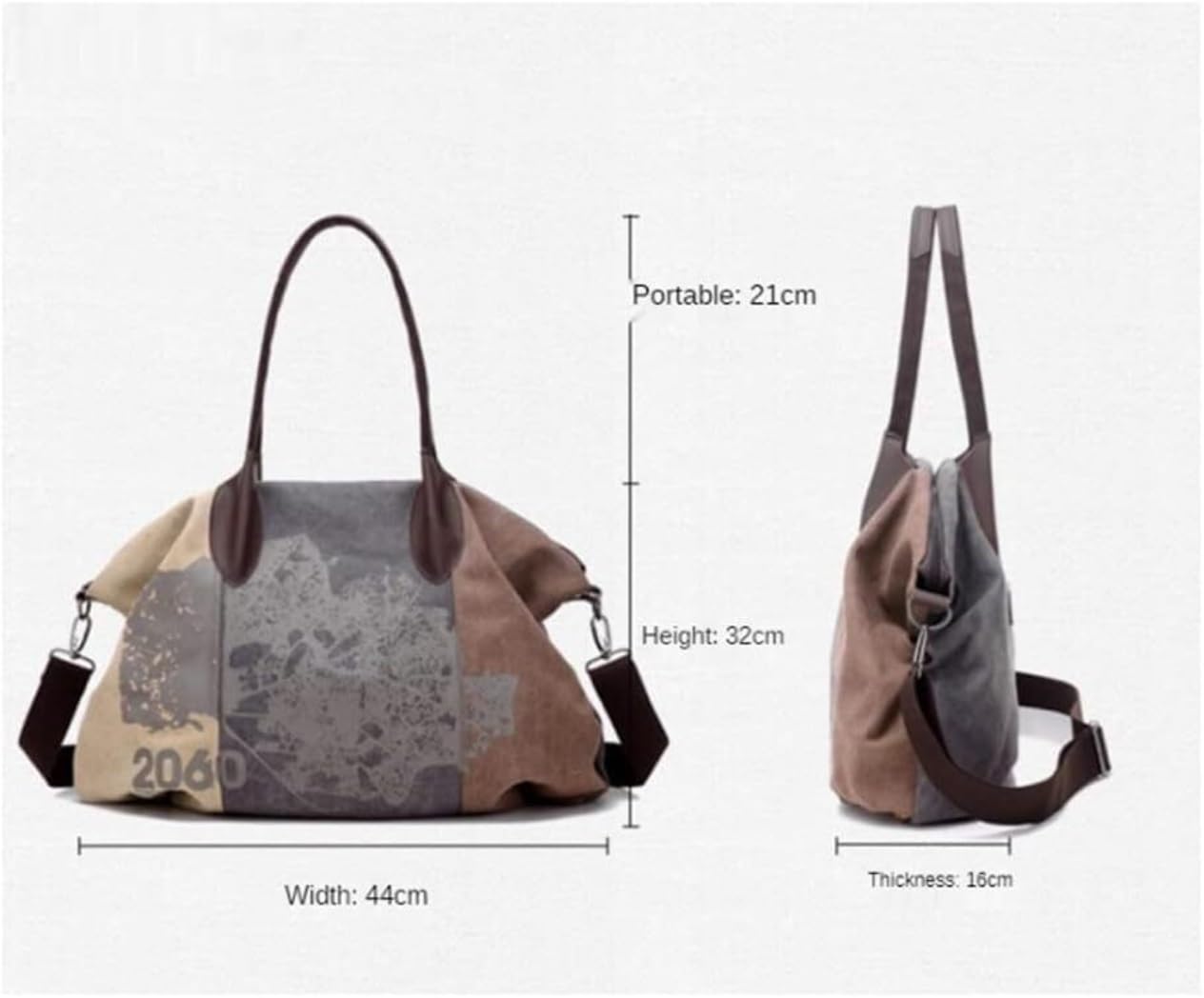Carteras para Mujer Bolso De Mujer Con Estampado De Lona De Tendencia Europea, Bolso De Viaje De Ocio De Gran Capacidad Bolso de mano de mujer