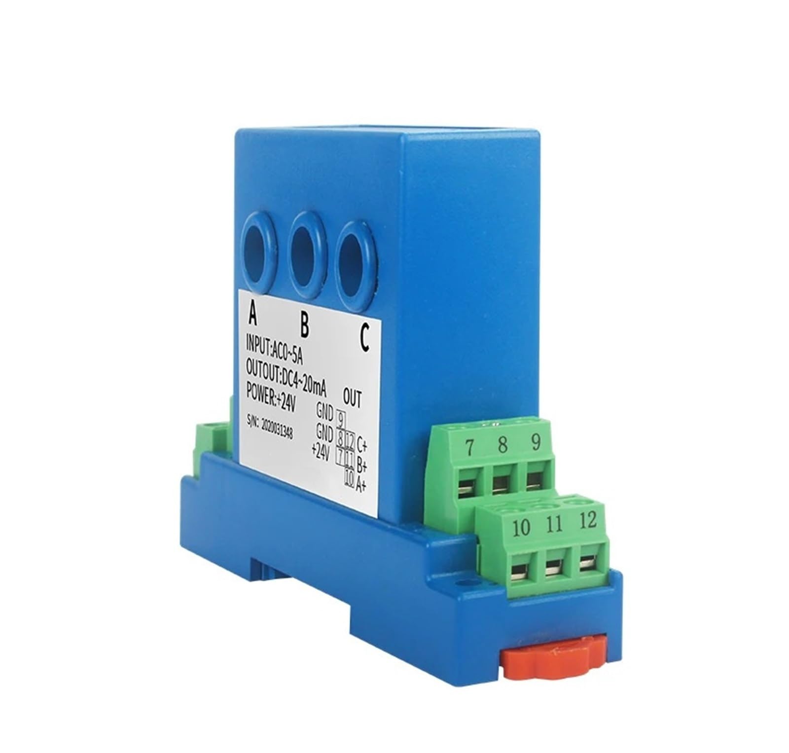 Transmisor de Corriente trifásico Tamaño del Orificio 8 mm DC24 V