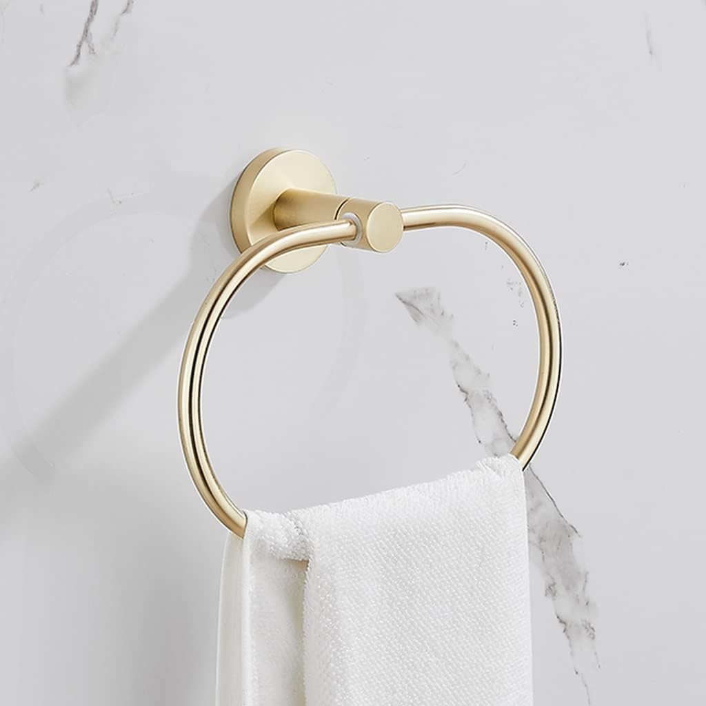 LSLYTQ Brushed Gold Towel Ring, Bathroom Accessories, Bathroom Hand Towel Holder Round Towel Hanger